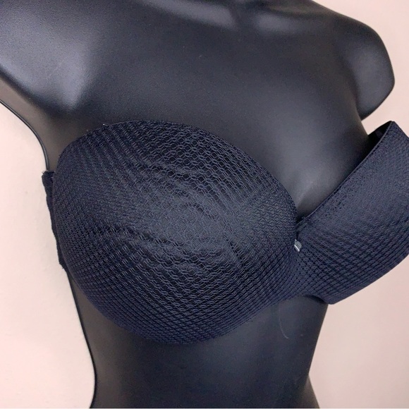 34DD Blackheart Strapless Bra Lined Underwire Push Up Style Goth - Picture 2 of 12